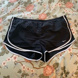 Nike Women's Black and White Athletic Shorts